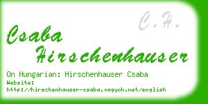 csaba hirschenhauser business card